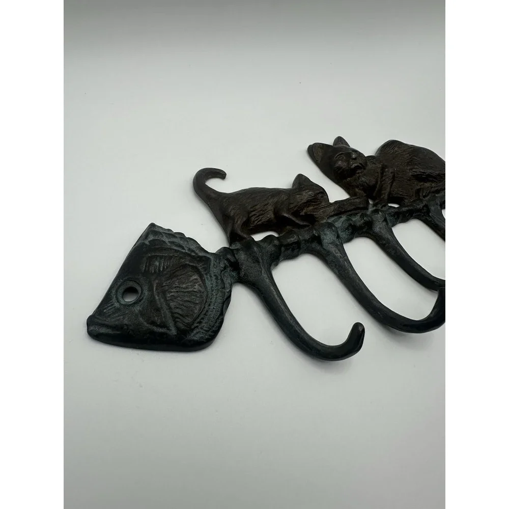 Cast Iron Wall Hooks Cats On A Fishbone 8